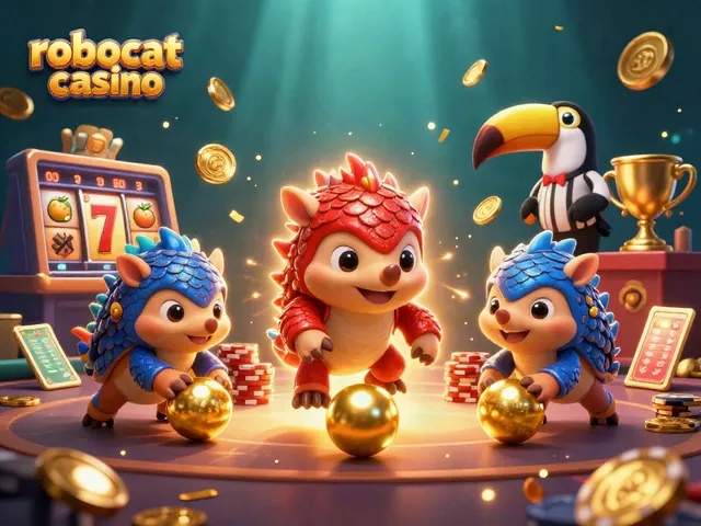 Experience thrilling gameplay at robocat casino with vibrant pangolins and casino elements colliding.